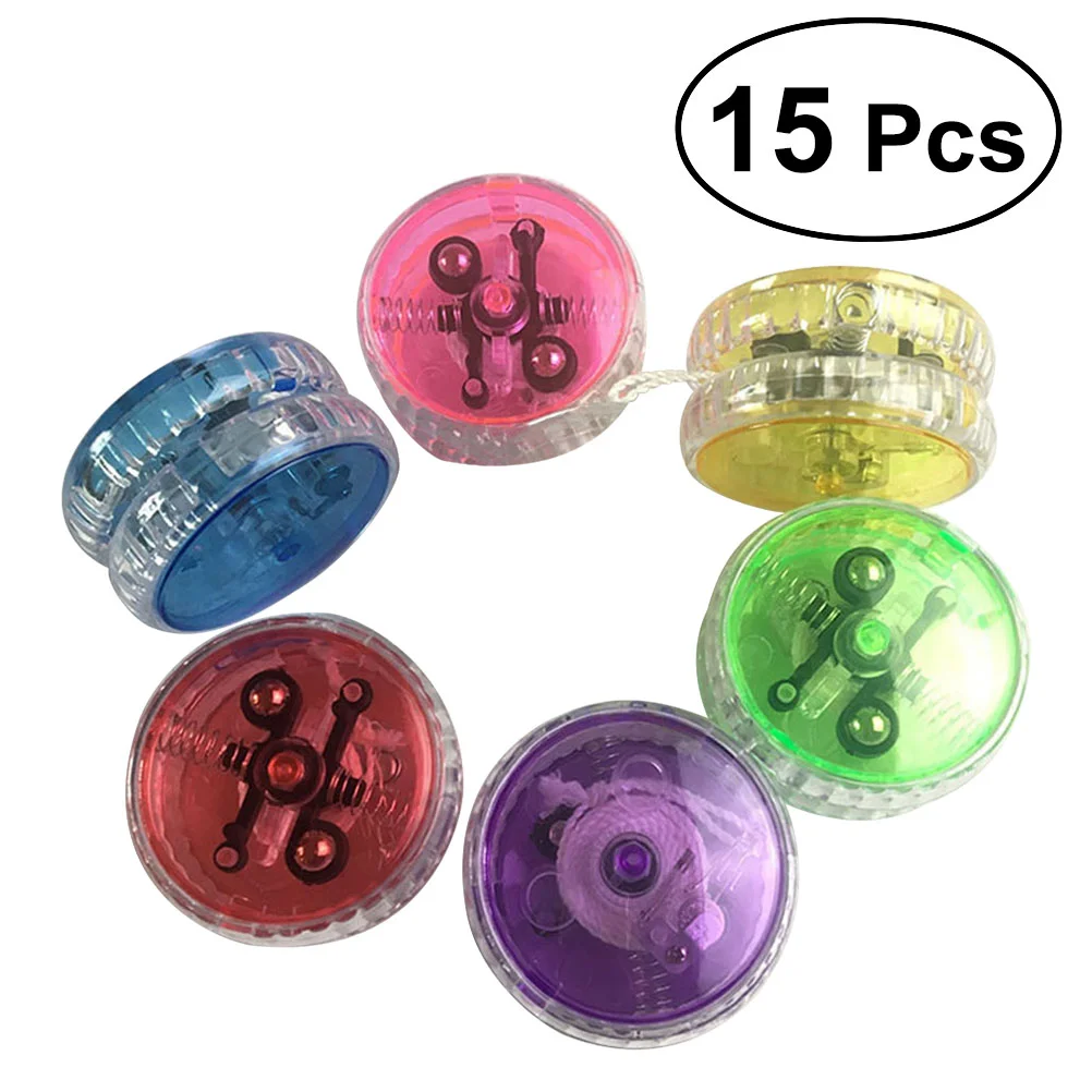 

15pcs Luminous Yoyo with String Plastic Yo-Yo Birthday Party Favors Prizes