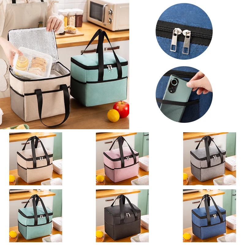 

Thermal Bag Lunch Handbag Convenient Lunch Box Aluminum Foil Thickened Oxford Coth Waterproof Bag Office Worker School Outing