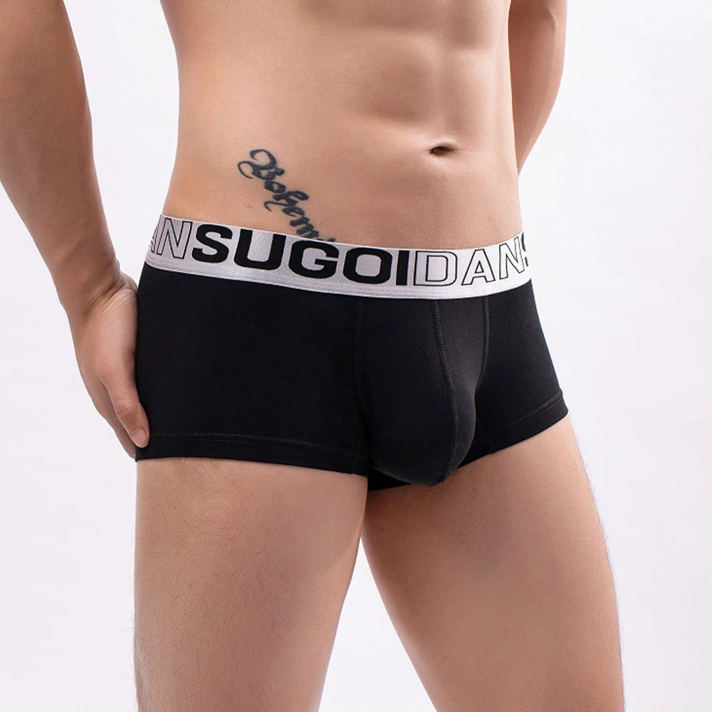 Mens Shorts U Convex Penis Big Pouch Underpants Sports Breathable Flat Boxers Seamless Underwear Push UP Hips Panties