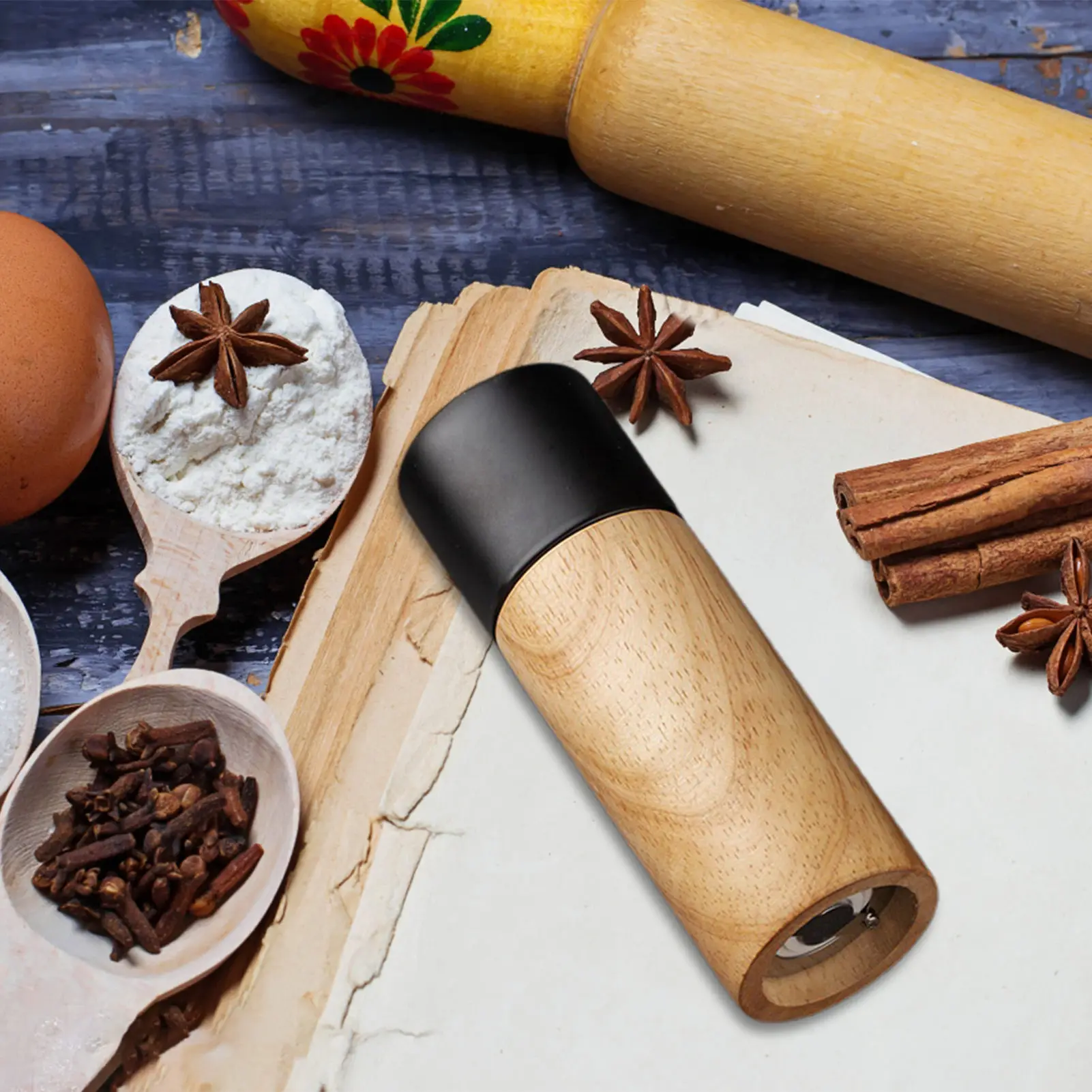 

Wooden Pepper And Salt Mill Pepper Grinders Shakers With Adjustable Ceramic Rotor Easy Refillable Oak Wood Pepper Salt Grinder