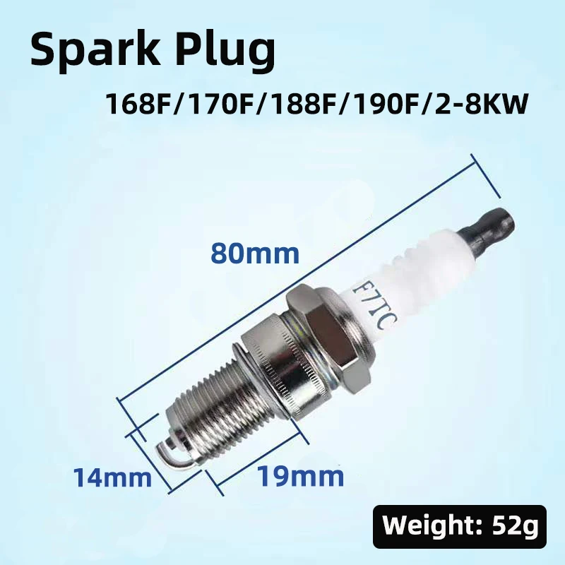 

Spark Plug 168F 168FA 168FB 170F 173F 177F 182F 188F 190F Piston Ring for Generator F7TC/F6TC/F5TC/AX100