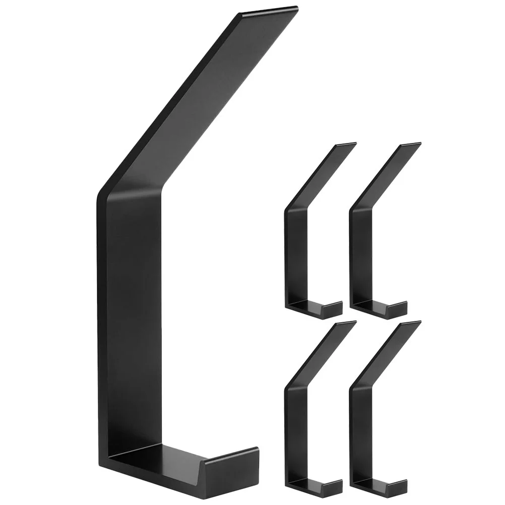 

5 Pcs Aluminum Hat Hanger Towel Hook Wall-mounted Double-end Hanging Coat Hooks Alloy Clothes