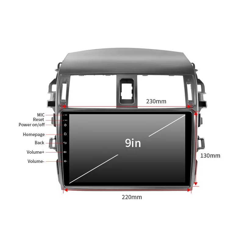 Android 14 для Toyota Corolla E140 E150 2006-2013 Автомобильный радиоприемник с навигацией 4G GPS