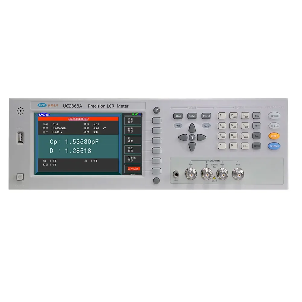 Высокочастотный цифровой измеритель LCR UCE UC2868AUC2867UC2866 с 7-дюймовым цветным TFT-экраном, 4-параметрическим дисплеем (art.: 3920d0ca1b06d) - 3920d0ca1b06d