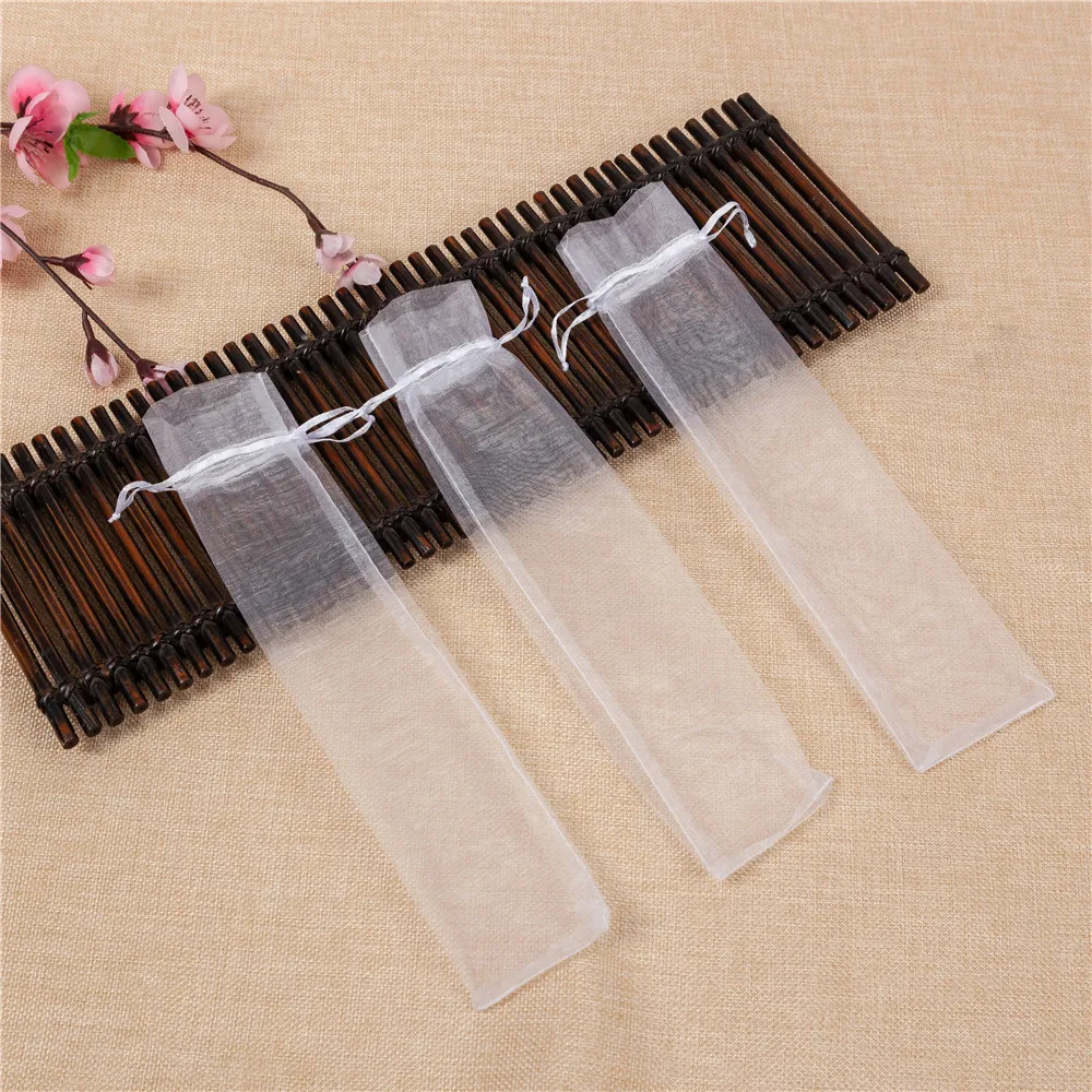 

100 шт., Подарочный Шелковый мешочек из органзы на шнурке