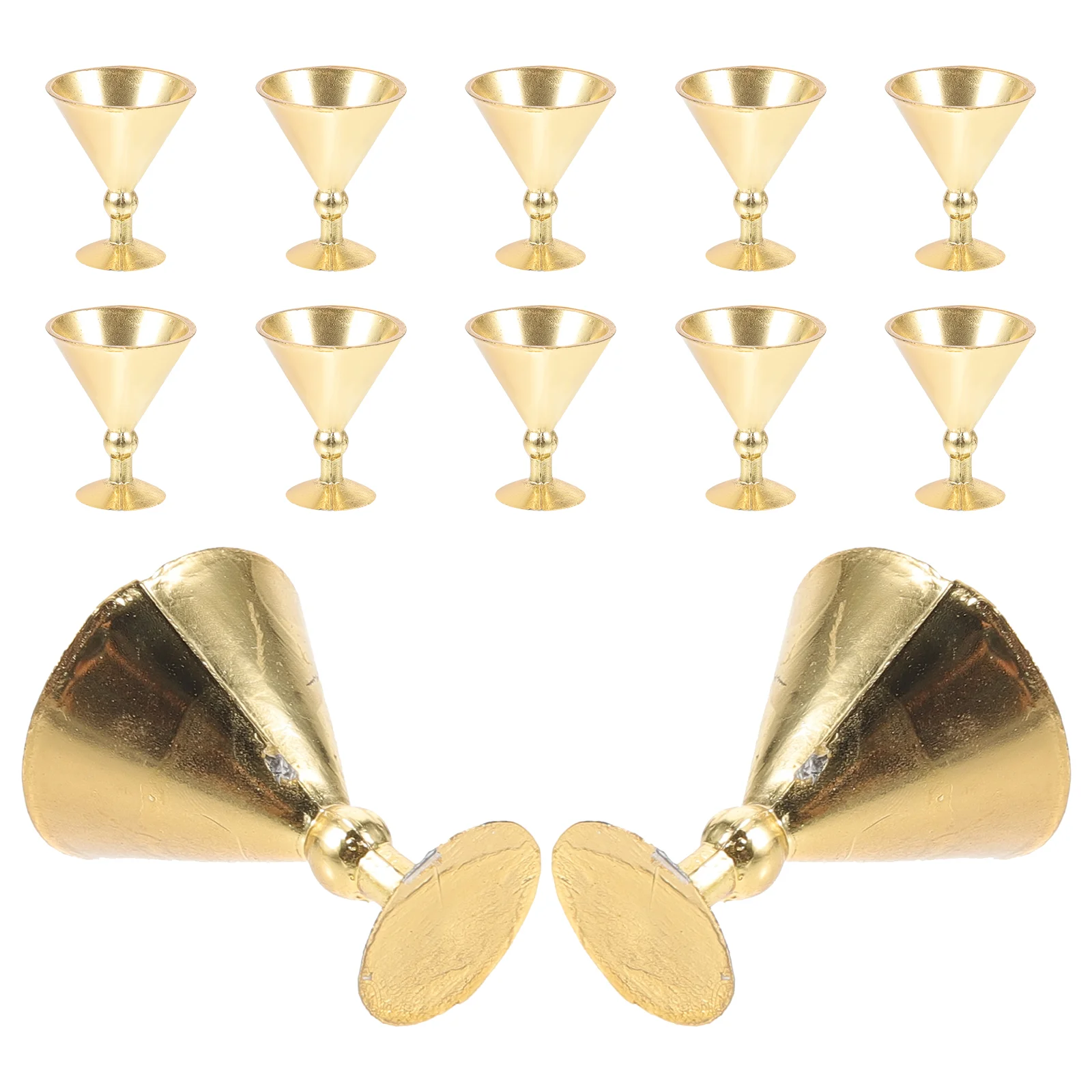 

12 Pcs Miniature Cups Decor Cocktail European American House Adornment Church Offering Bowls Plastic Micro Scene Drinks