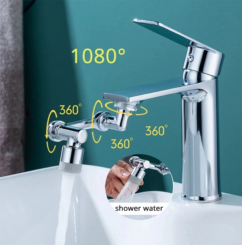 

Universal 1080° Rotation Faucet Anti-splash Aerator Filter Kitchen Tap Extend Water Nozzle Faucet adaptor Faucets Bubbler