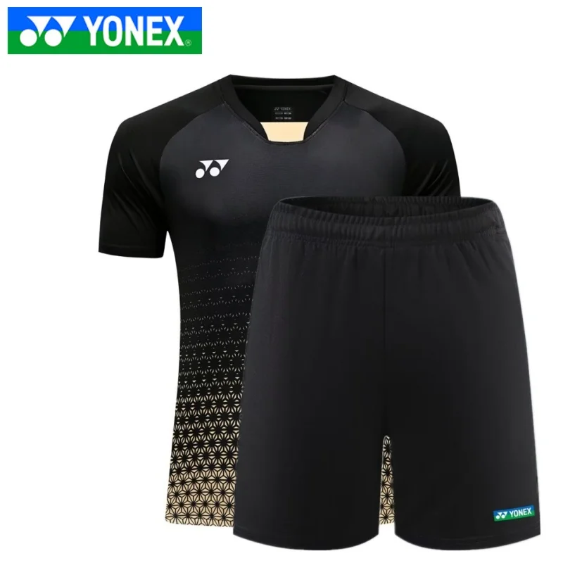 Шорты Yonex 24SS мужские с коротким рукавом Воздухопроницаемые быстросохнущие топы