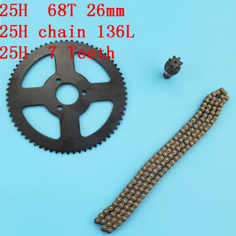 Миниатюрная система привода Moto 47cc 49cc 25H 136 146 158 звеньевая цепь со звеньями и задней