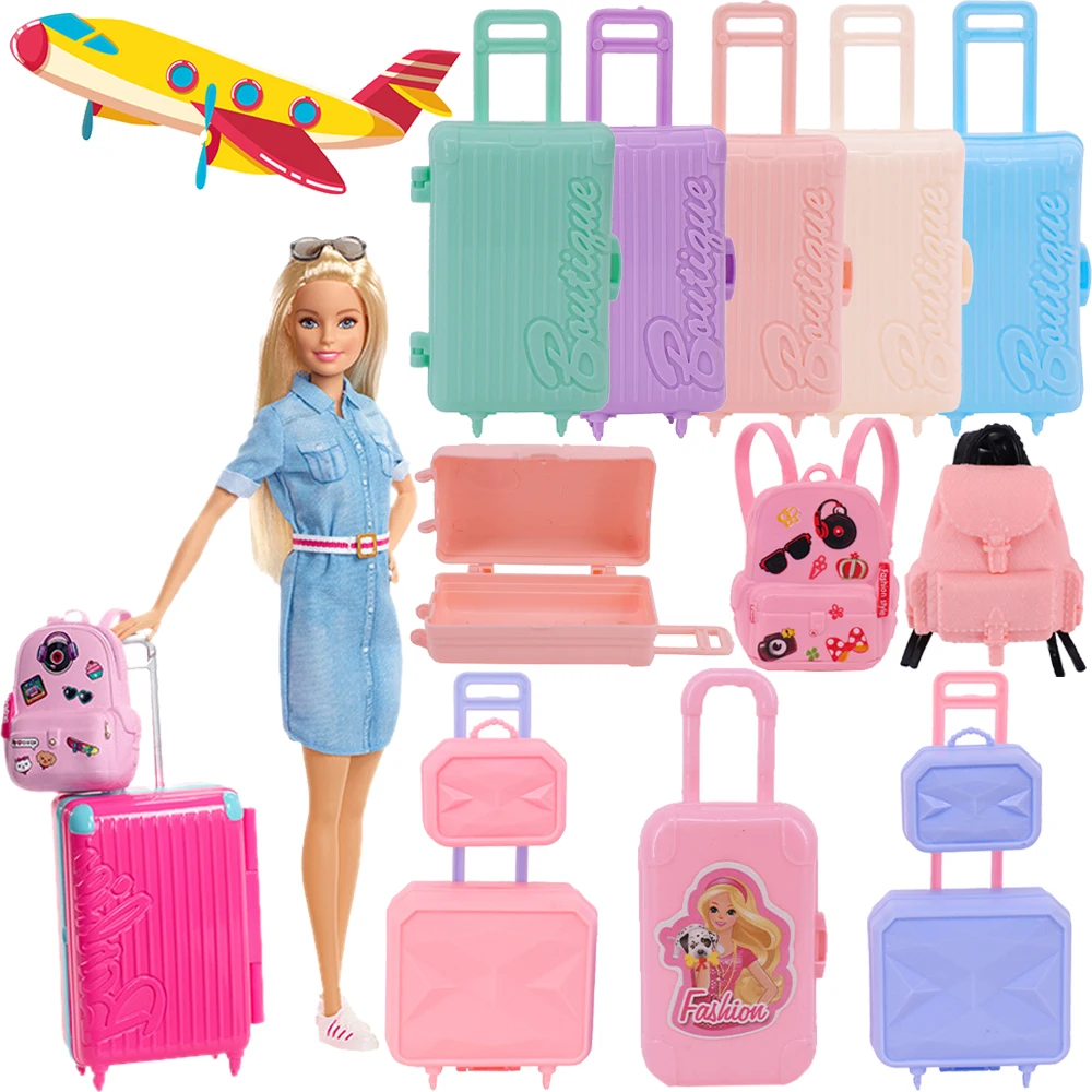 Fashion Travel Suitcase Luggage For Barbies Clothes Accessor