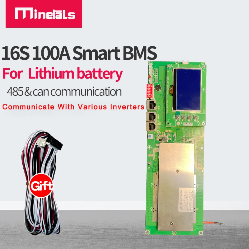 Инвертор для связи с солнечной энергией BMS 16S LCD Smart BMS а LiFePo4 Li-Ion RS485 UART CAN параллельная связь по Pylon