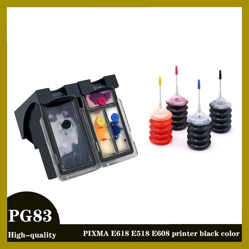 

Совместимый картридж с чернилами Canon PG-83 PG83, черный, CL93, цветной PIXMA E518, E618, E608, E510, E500, E600, E508, можно добавить чернила