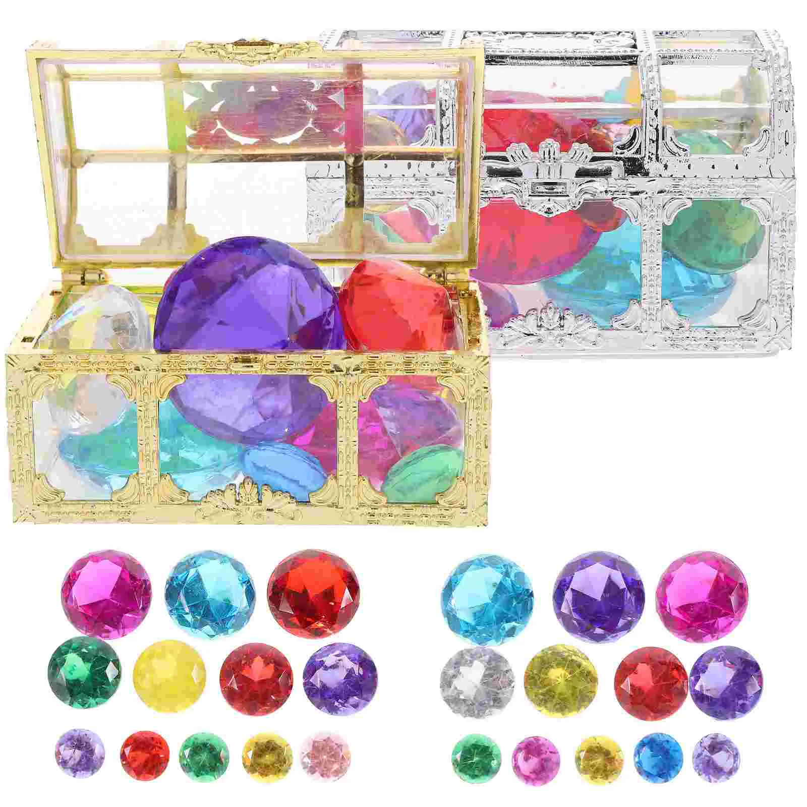 

1 Set of Fake Pirate Jewels Treasure Fake Diamond Gems Party Pirate Game Prop Table Decoration