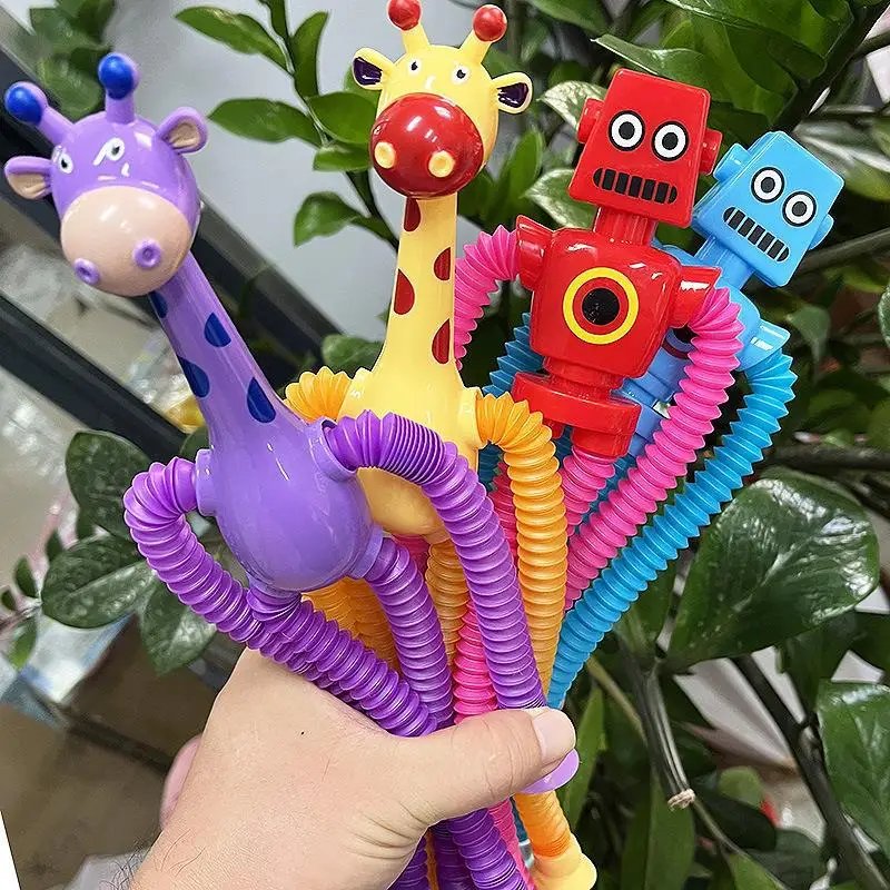

Telescopic tube Suction Cup Robot Giraffe Toy Pop It Tubes Toys Cute Children Gifts Stretching Tube Robot Pressure Reducing Toy