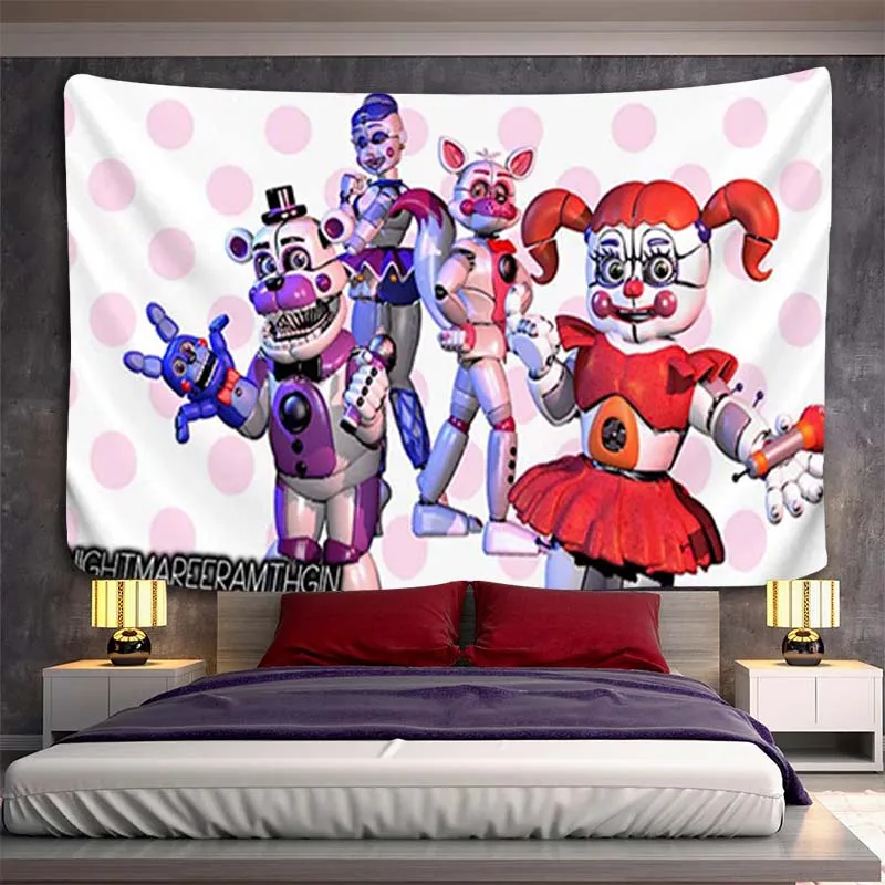 Настенный гобелен с забавным Sfm Fnaf, милый комнатный декор, украшение для спальни, дома