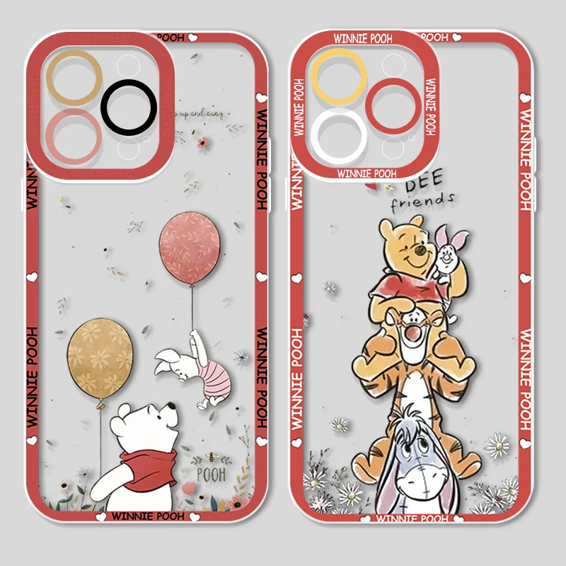 

Winnie the Pooh Cute For Apple iPhone 14 13 12 11 X XR XS MAX 8 7 6 Pro Plus Angel Eyes Transparent Soft Phone Case Coque Capa