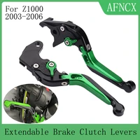 z1000 motorcycle accessories folding extendable cnc moto adjustable clutch brake levers for kawasaki z1000 2003 2004 2005 2006
