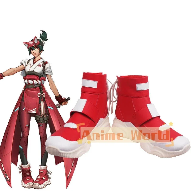 Красная обувь для косплея Кирико Хэллоуина изготовленная на заказ