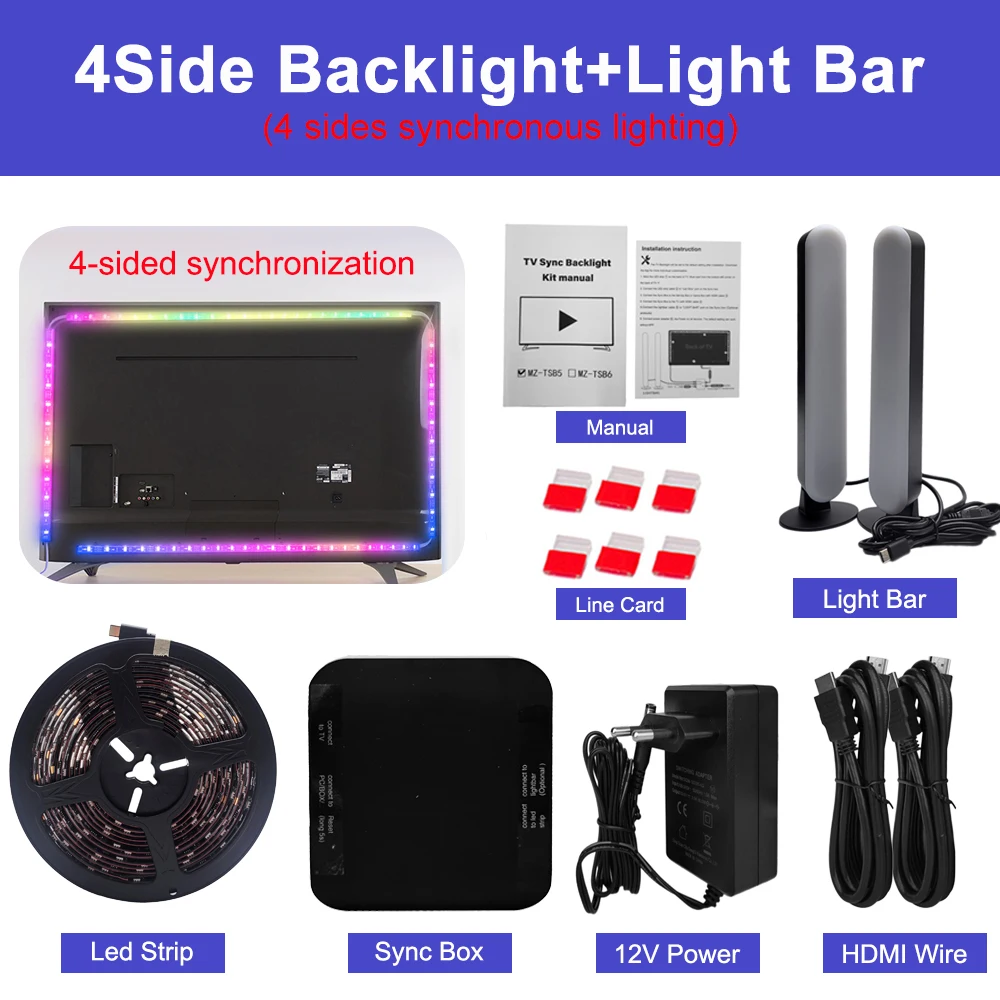 

FUNZENXIN Светодиодная лента для телевизора 24-85 дюймов RGB