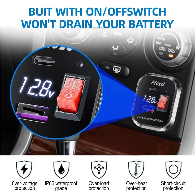 USB-разъем 12 В, автомобильное зарядное устройство, порт USB C, автомобильное зарядное устройство, розетка QC3.0, USB-розетка для автофургона, морская лодка, зарядное устройство (art.: 3920ce48ead78) - 3920ce48ead78