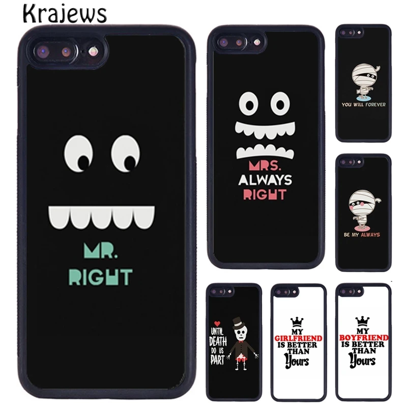 Krajews My Gf Bf Is Better Than Yours Lover Phone Case For iPhone 16 15 14 XR XS 11 12 mini 13 Pro MAX Plus coque