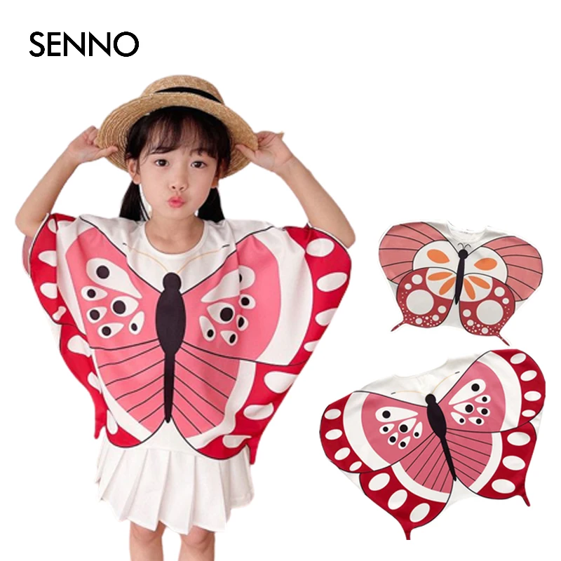 

Kids Girls Summer Butterfly T-shirt Short Sleeved T Shirt for Children Party Clothing Baby Casual Tees Tops 2 3 4 5 6 7 8 Year