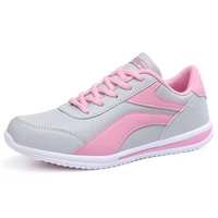 comfort women sports shoes fashion leather breathable leisure shoes spring summer mixed color sneakers ladies lace up sneakers