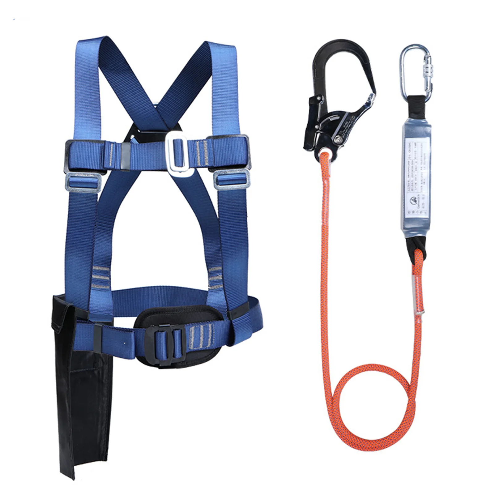 Safety Harness Fall Prevention Safety Rope Climbing Fall Protection Shock Absorbing Harness Full-body Safety Belt For