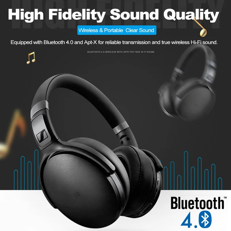 Беспроводные Bluetooth-наушники Sennheiser HD 4.40BT с активным шумоподавлением складные