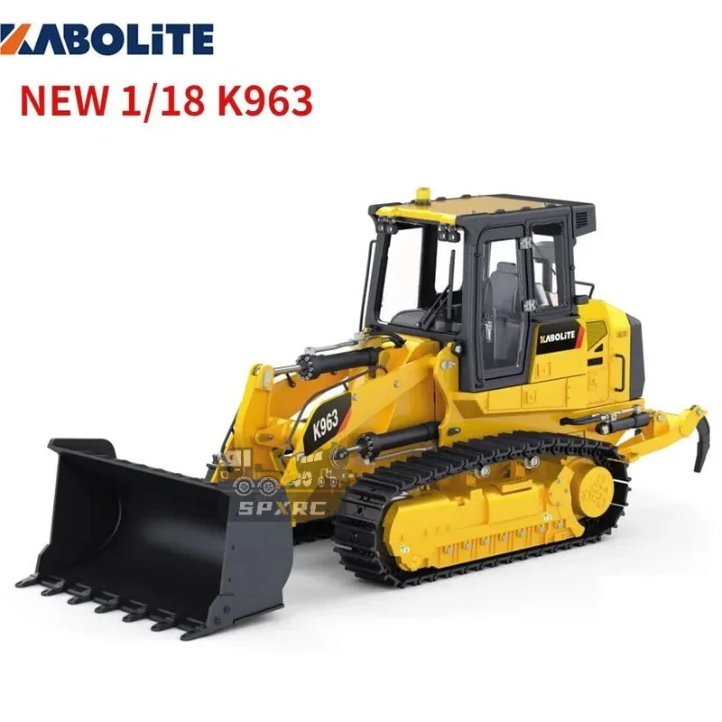 

RC 1/18 Metal Hydraulic Crawler Loader K963 with Light Group Rear Plow Dual Motor Drive Crawler KABOLITE Metal Model Pre-sale