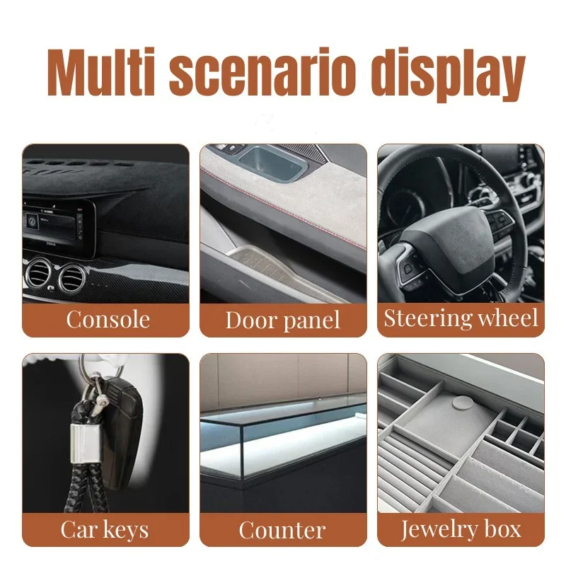 Размера плюс черный самоклеящийся замшевый тканевый кожаный липкий эластичный