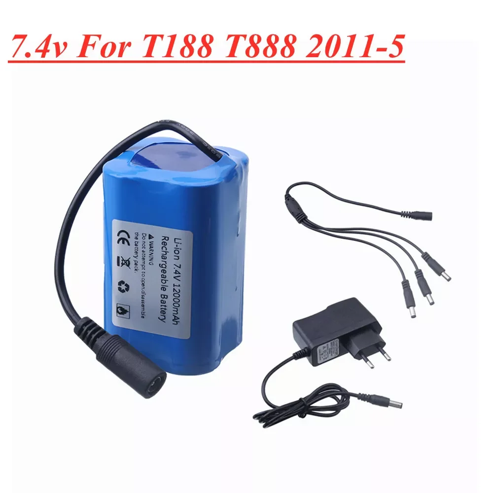 

12000mAh Battery Charge set For T188 T888 2011-5 V007 C18 H18 Remote Control RC Fishing Bait Boat Parts vs 7.4v 5200mah