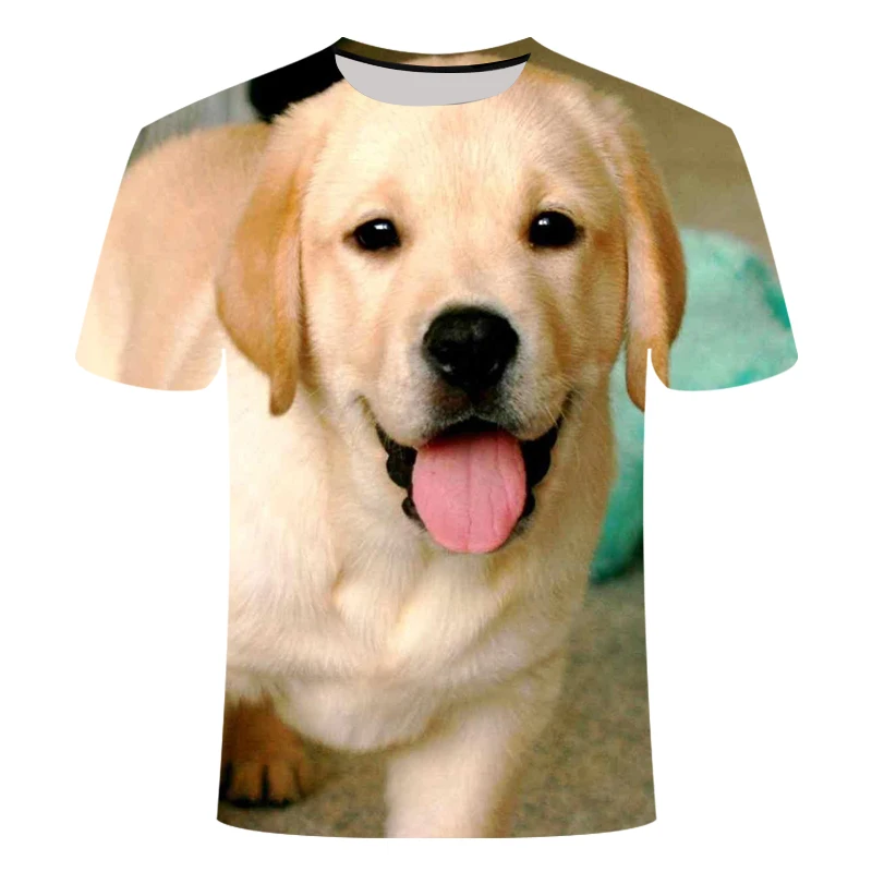 

New 3d Printed Cute Animal Pet Dog T-shirt Labrador Retriever Men's Children's Short Sleeve Breathable Lightweight Fitness Top