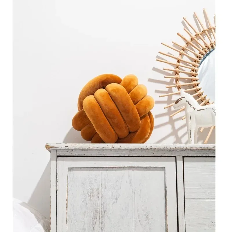 Круглая подушка с тройными ткаными веревками для окон и стульев в скандинавском