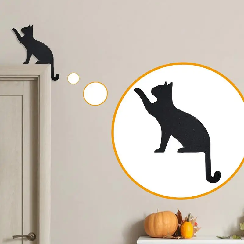 Дверная рама с изображением кошки угловая дверная декор деревянная милая и