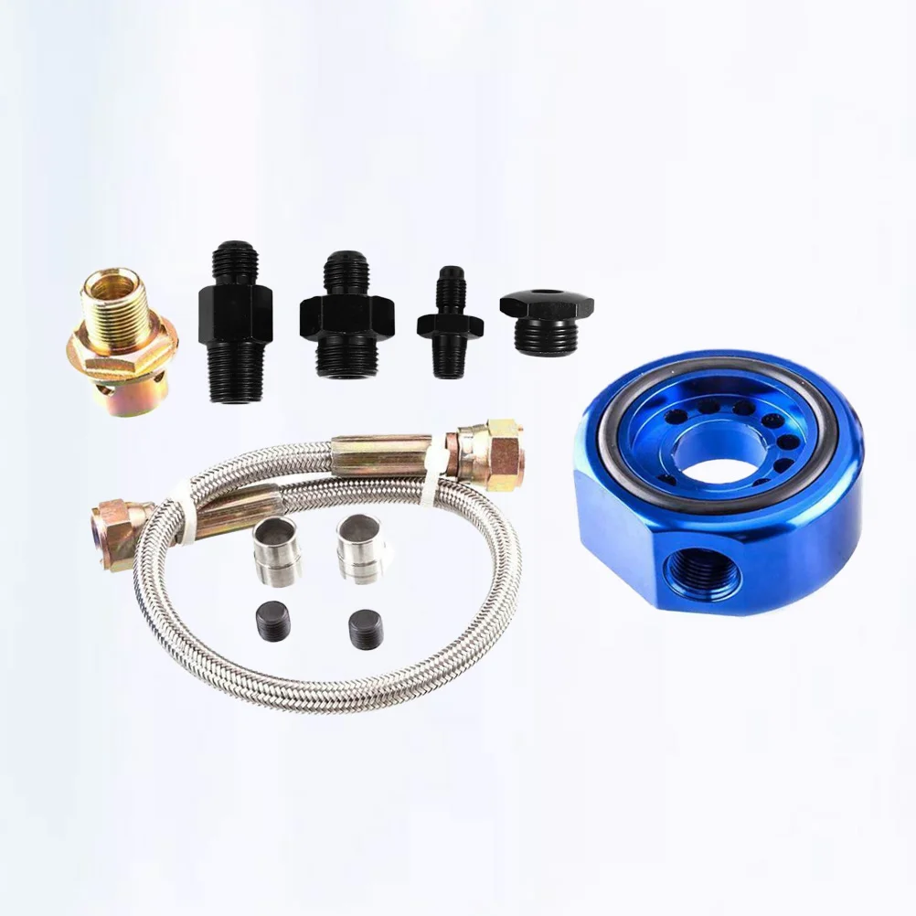 

Oil Pressure Gauge Adapter Aluminum Temp Cooling Filter Sandwich Plate Car Cooler Kit