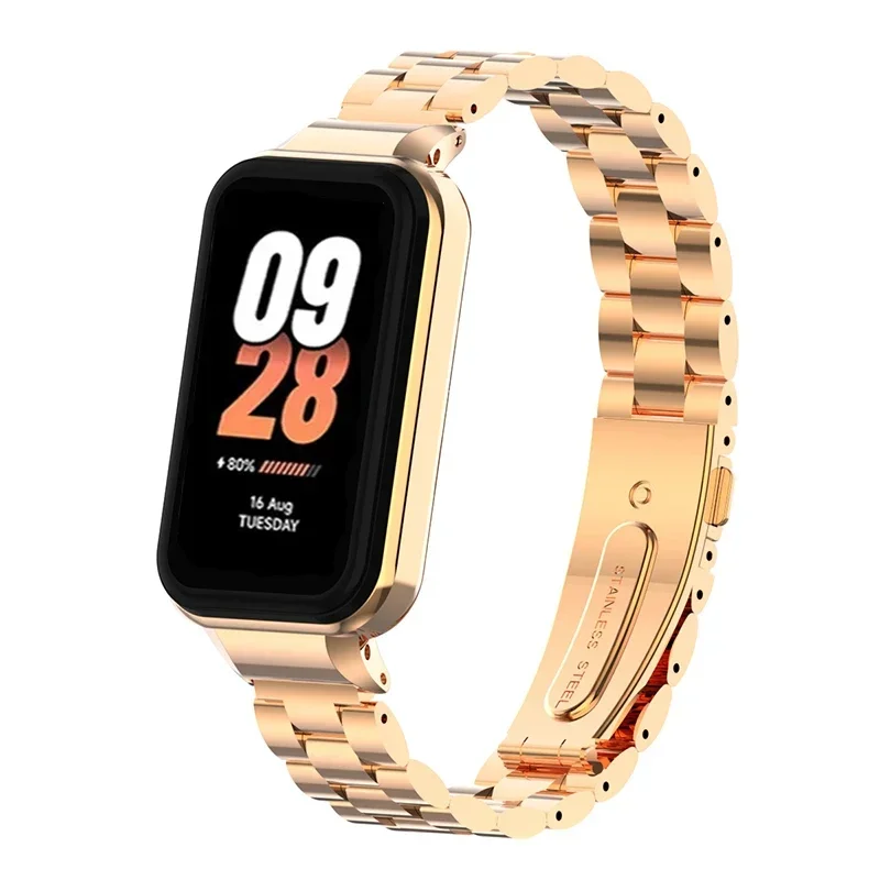 Ремешок и чехол для смарт-часов Xiaomi Mi Band 8 Active металлический браслет из