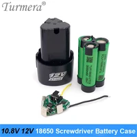 turmera 3s 10 8v 12v screwdriver drill battery case box with 18650 hoder brackets 3s 30a bms board for shura shrika replace use