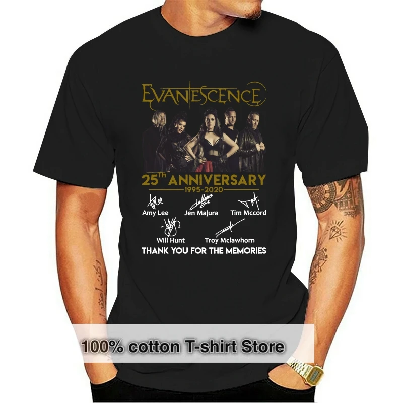 

Evanescence 25Th Anniversary 1995-2020 Thank You For The Memories Signatures T-Shirt