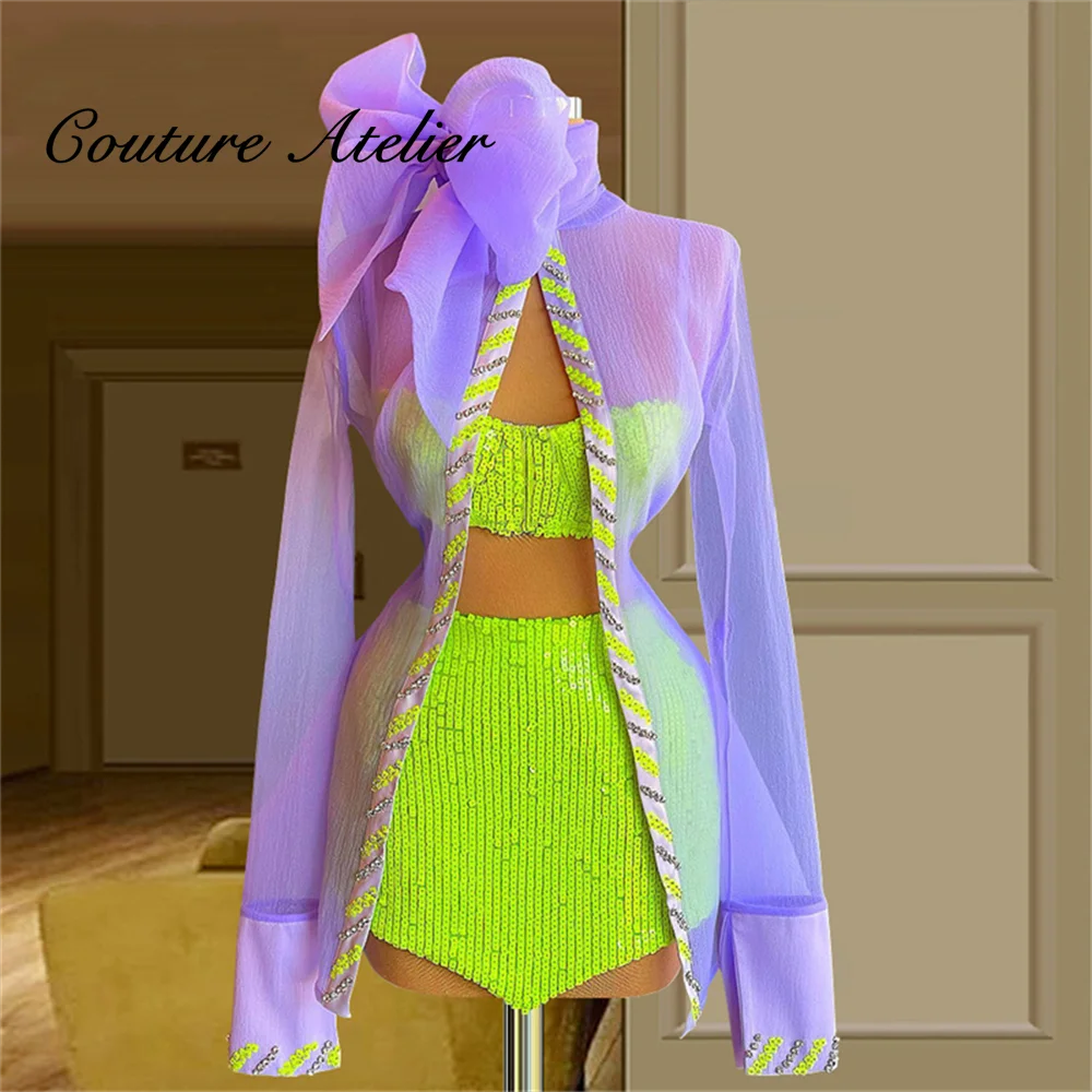 

Короткое платье с блестками для выпускного вечера для черных девушек платье русалки с длинным рукавом для домашнего выпускного вечера плат...