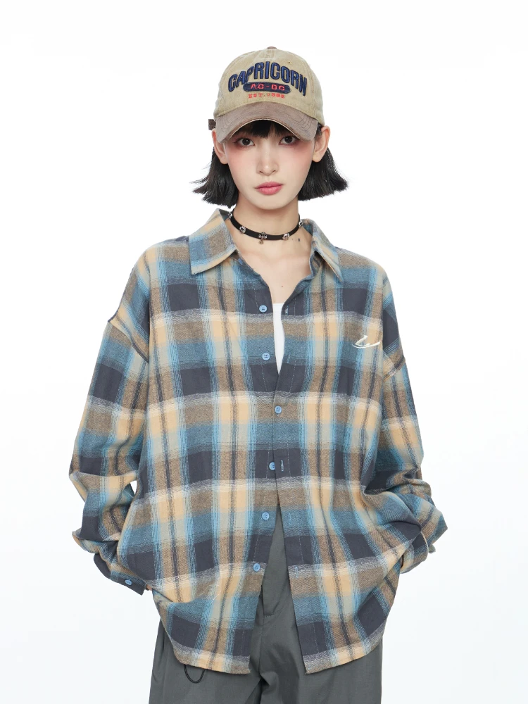 Клетчатые рубашки женские универсальные модные Harajuku в японском стиле с длинными