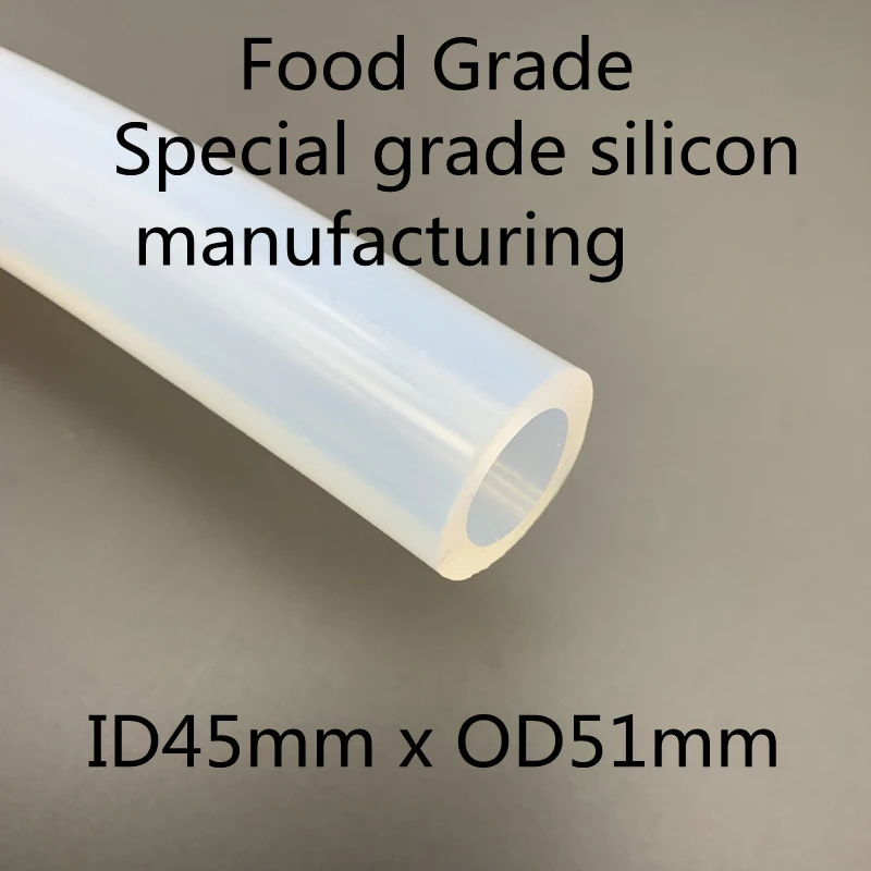 

45x51 Silicone Tubing ID 45mm OD 51mm Food Grade Flexible Drink Tubing Pipe Temperature Resistance Nontoxic Transparent