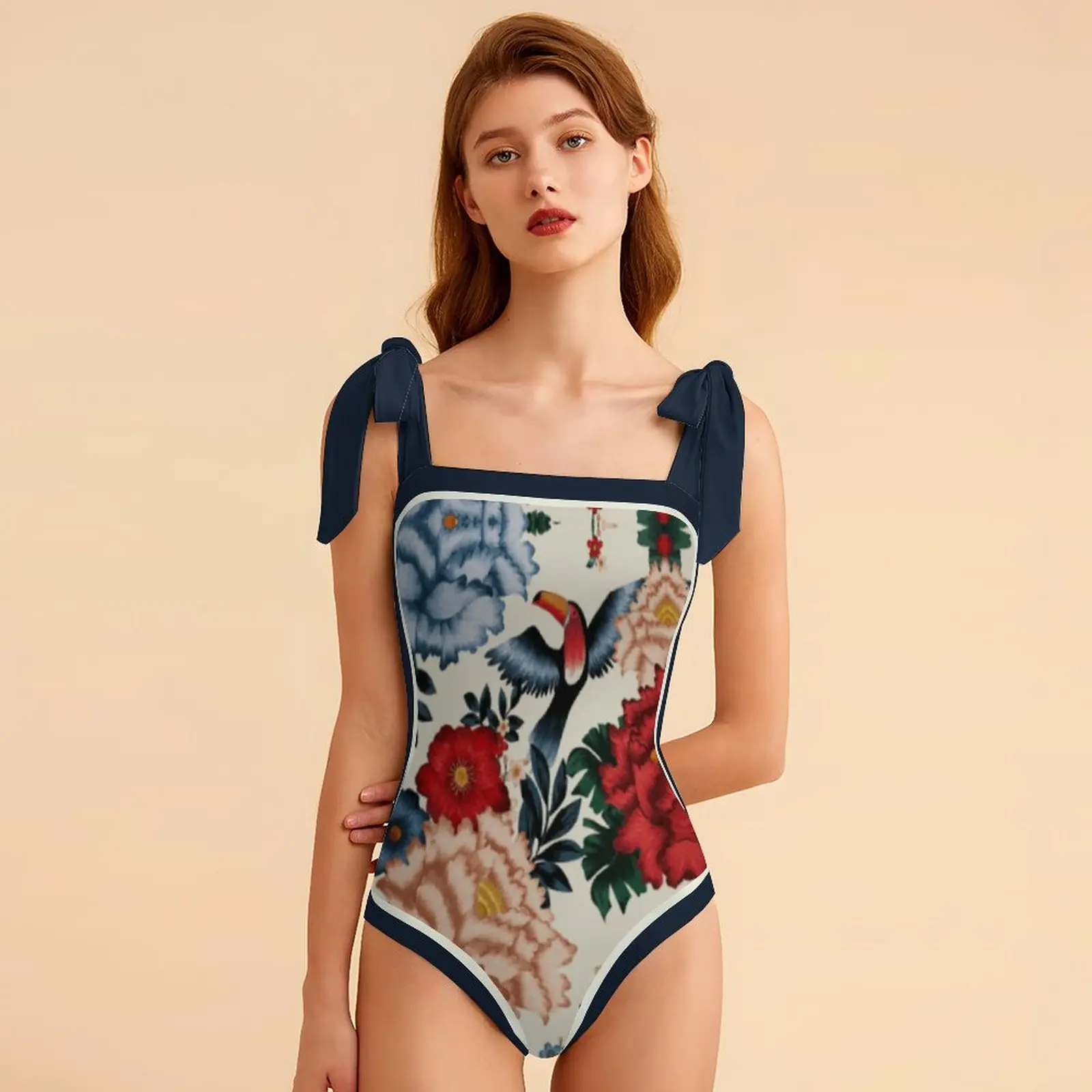 

Fashion Printed One Piece Swimsuit And Cover Up