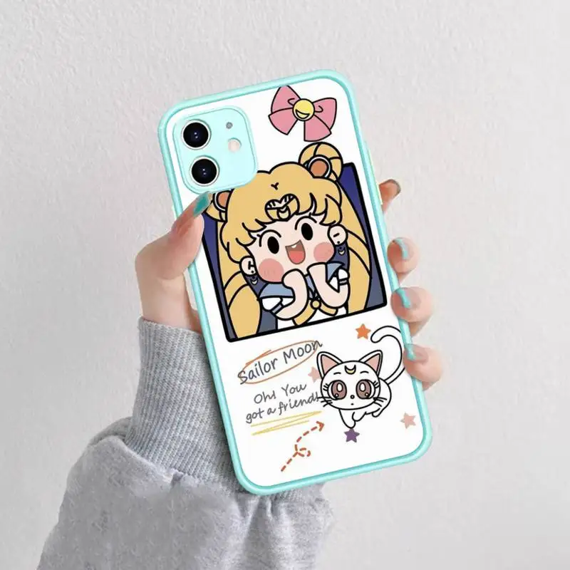 S-Sailor-moonS Phone Case for iPhone 14 11 12 13 Mini Pro Max 8 7 Plus X XR XS MAX Translucent Matte Cover