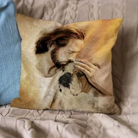 english bulldog with godjesus pillow case 3d printed decorative pillowcases throw pillow cover zipper pillow cases love dog gift