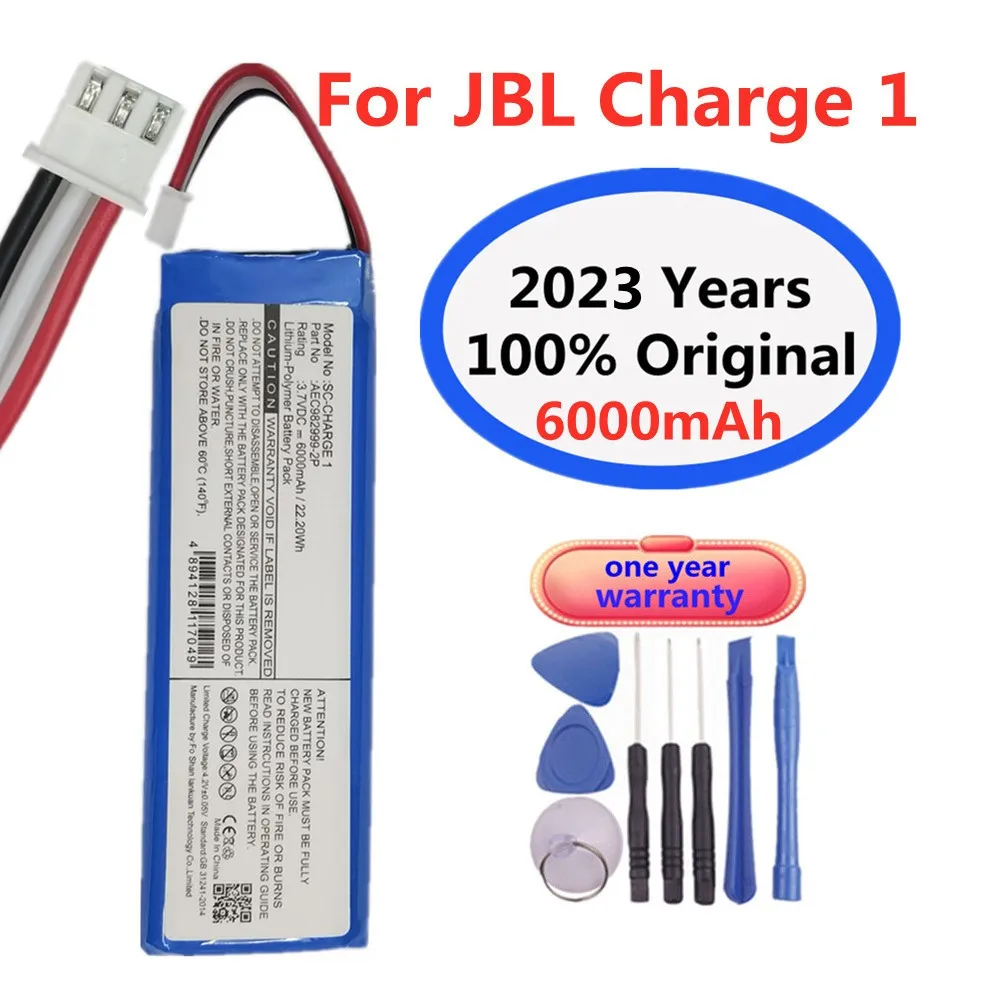 

2023 год, новинка, 100% оригинальный аккумулятор плеера для JBL Charge 1 AEC982999-2P 6000 мАч, Сменный аккумулятор для динамика