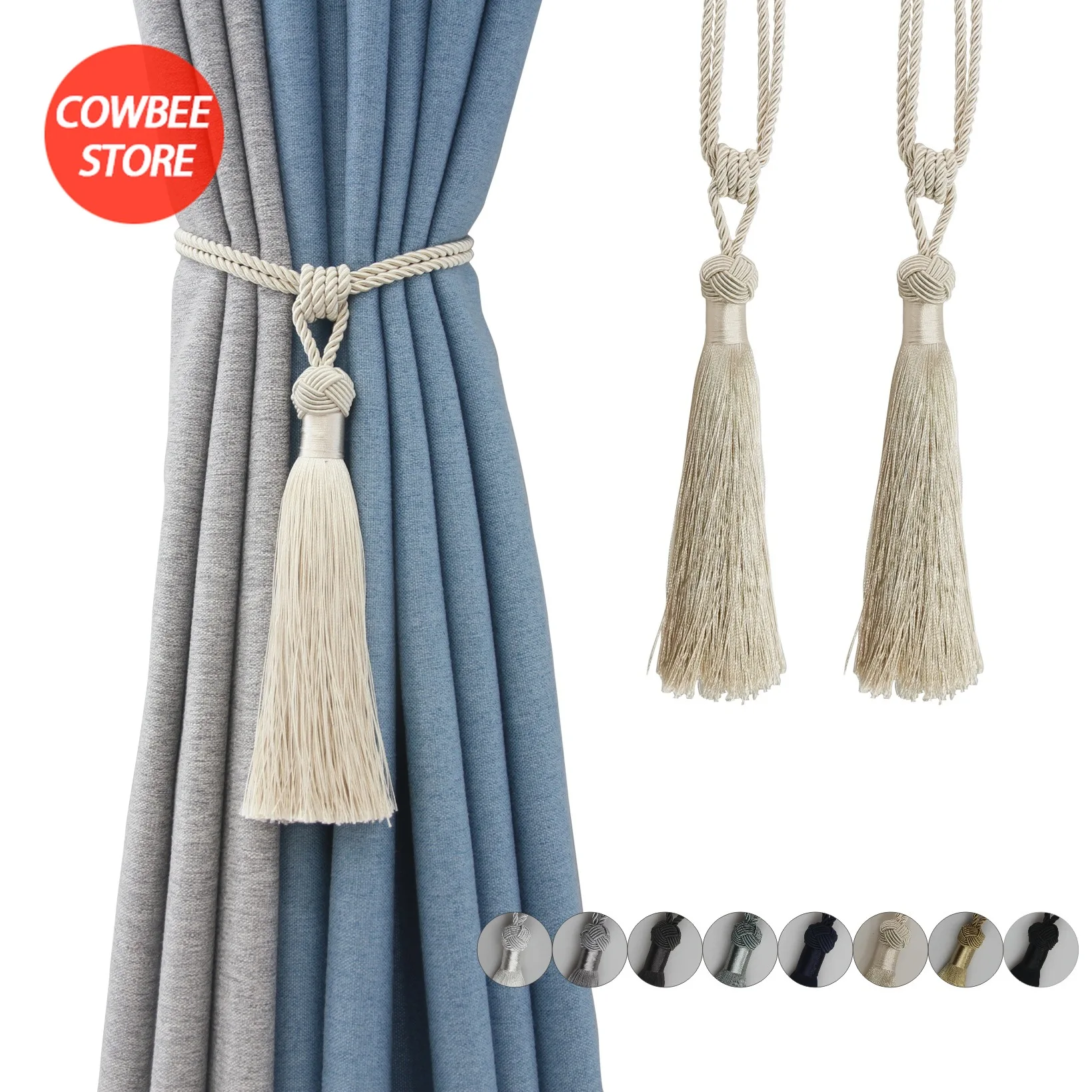 

1Pc New Tassel Curtain Tieback Clips Decorative Curtain Tie Home Decor Cord for Curtains Buckle Rope Living Room Accessories
