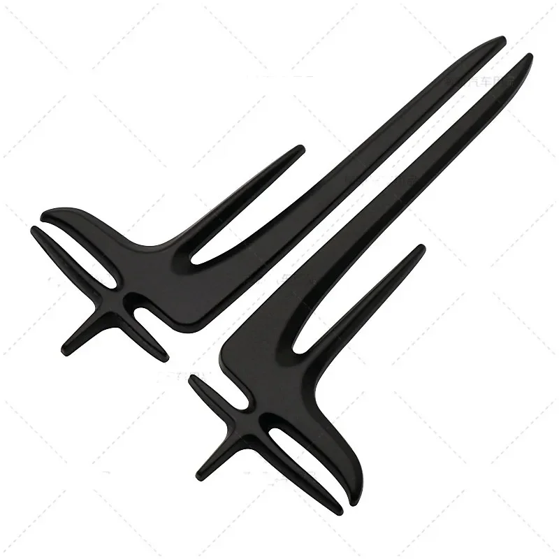 1 пара 3D ABS черные Серебряные Автомобильные Боковые крылья эмблема значок