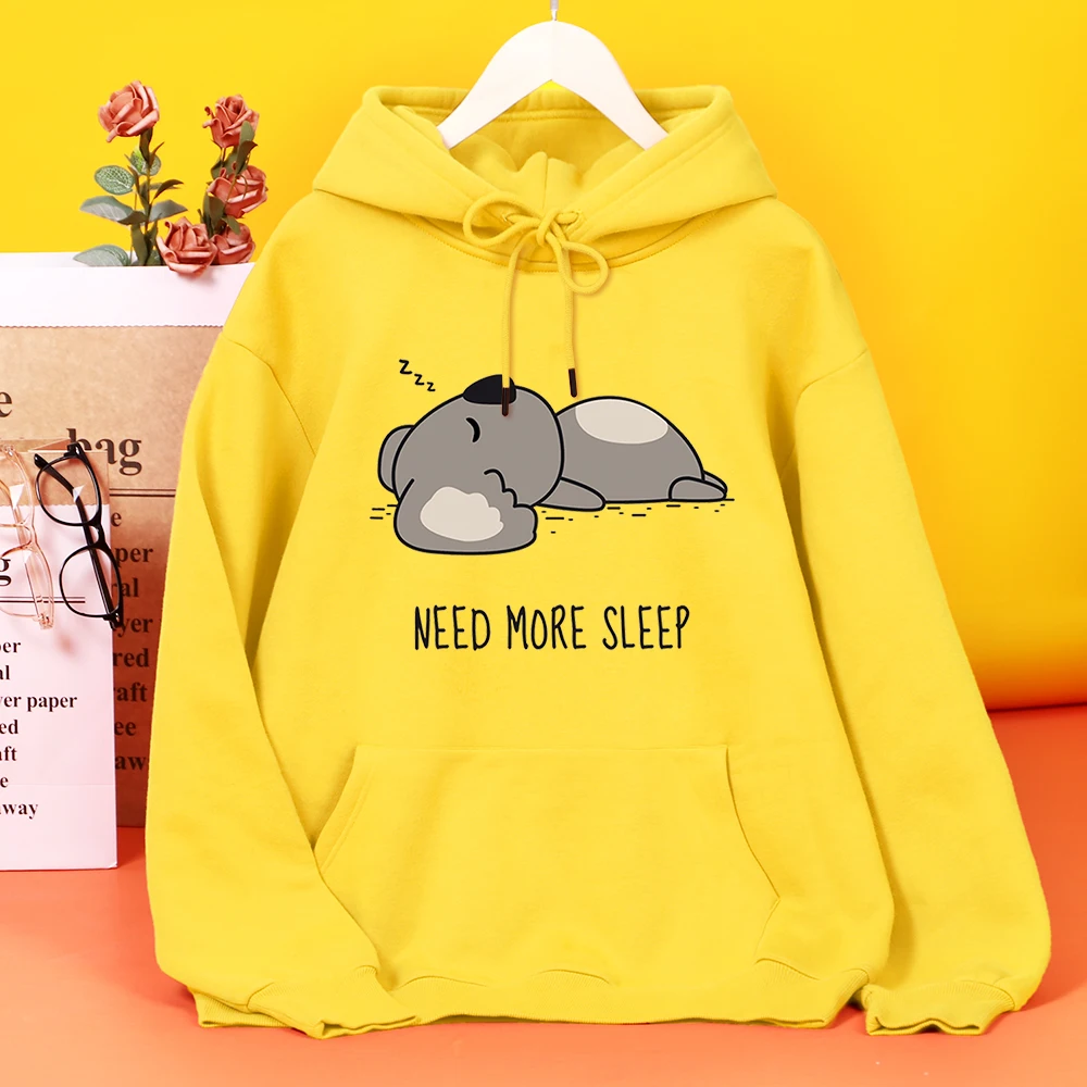 

Need More Sleep Cartoons Bear Prints Female Hoodie Casual Pocket Hoodies hip hop Oversized Hooded Autumn Fleece Clothing Womens