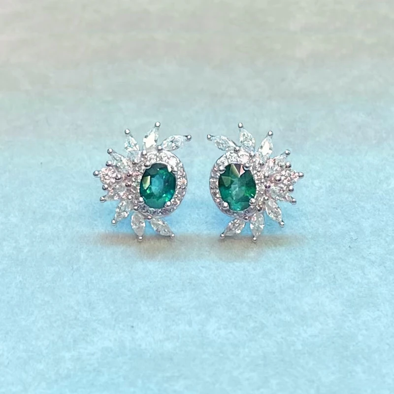 Пси настоящий натуральный сапфир серьги-гвоздики с 925 из стерлингового серебра